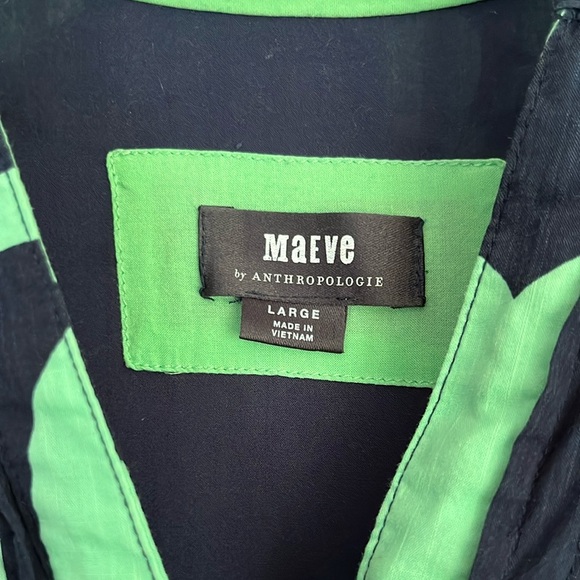 Anthropologie Maeve Casandra Maxi Dress in Navy and Green - Picture 3 of 7